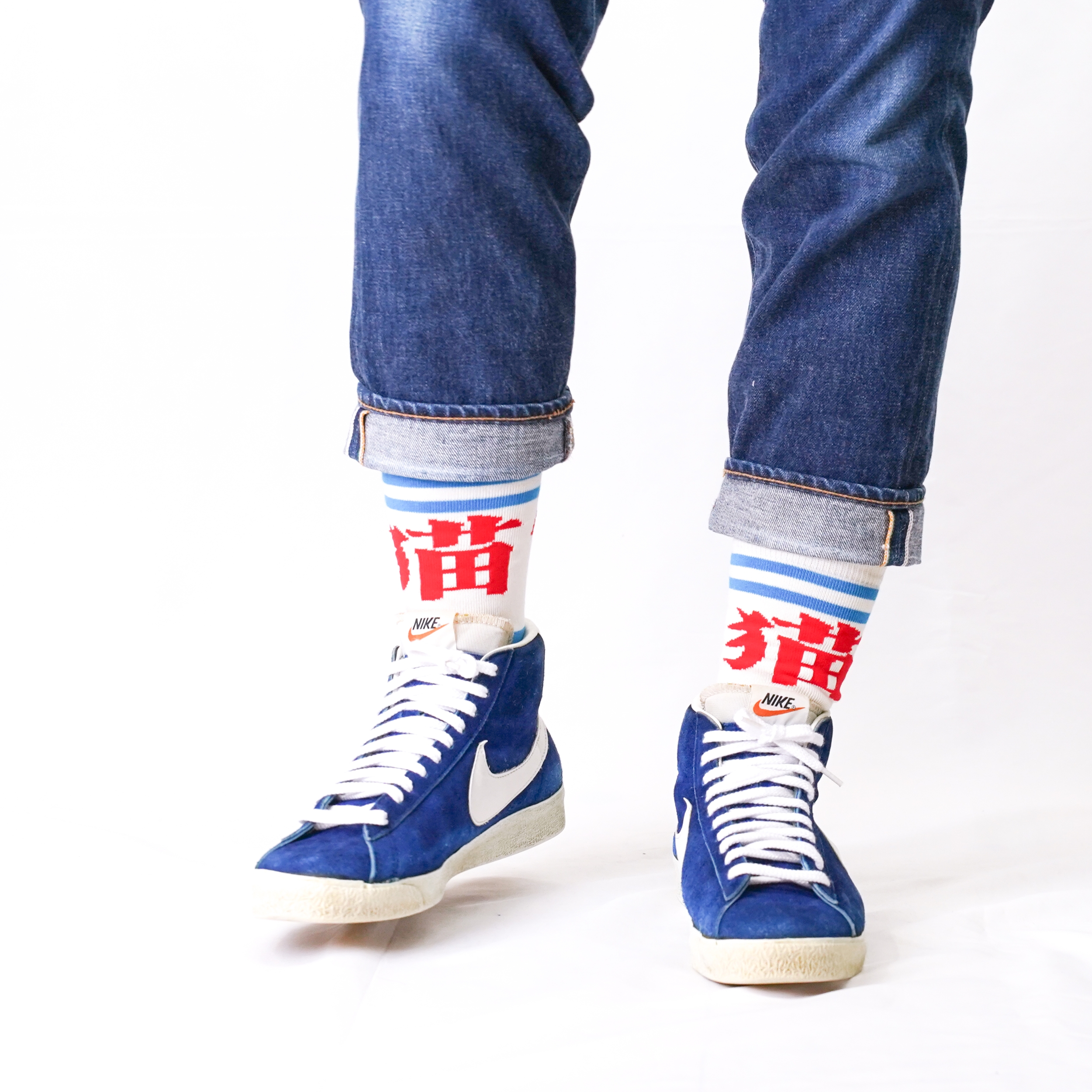 からしちゃんソックス ブルー【Women】 – OKURU靴下製作所