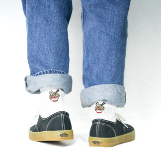 ラーメン刺繍ソックス ホワイト【Men】