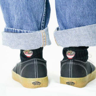 ラーメン刺繍ソックス ブラック【Men】