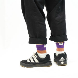 トリコロールソックス パープル/ブラウン【Men】