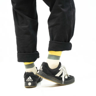 トリコロールソックス イエロー/カーキ【Men】